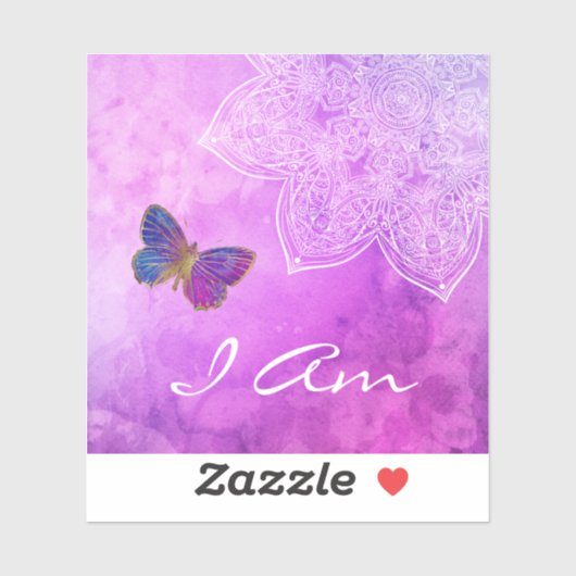 *~* I AMマンダラメディテーション蝶ステッカー シール (シート)