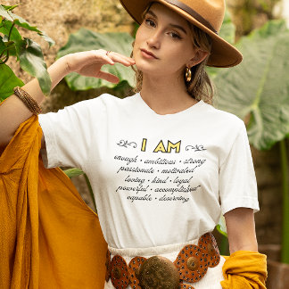 I Am アファメーション 励ましTシャツ トライブレンドTシャツ