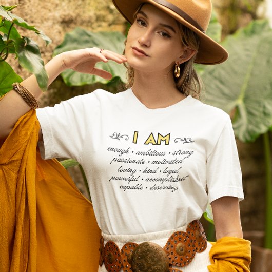 I Am アファメーション 励ましTシャツ トライブレンドTシャツ