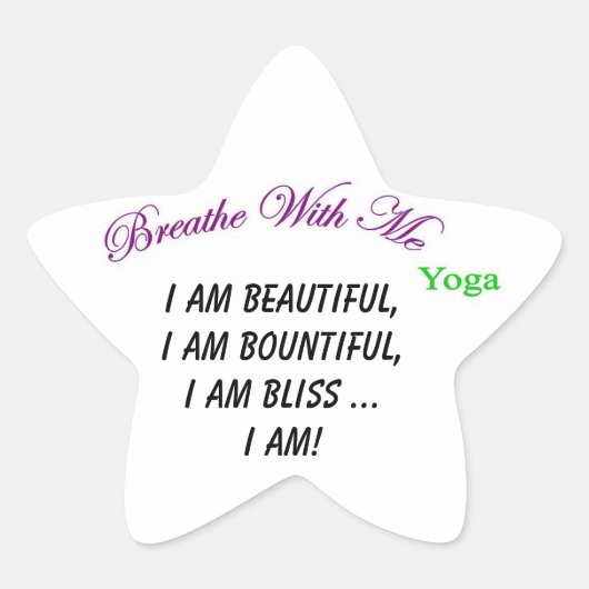 「I Am」スターステッカー 星シール (正面)