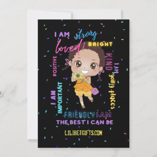 I AM – ブラック前向き・ブラウン・ガール肯定 招待状
