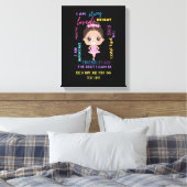 I AM – 女の子前向き肯定バレリーナキャンバス キャンバスプリント (インサイチュ (寝室))