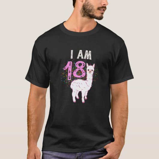 I am 18 Alpacaギフト18子供へ誕生日 Tシャツ (正面)