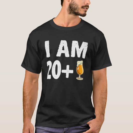 I Am 20 Plus 1 Middler Finger おもしろい 21日目21 Tシャツ (正面)