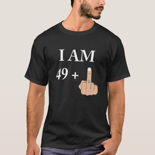 I Am 49 Plus 1 50thおもしろい誕生日1970 1971 Tシャツ (正面)