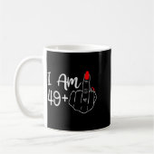 I Am 49 Plus 1 Middle Finger Funny 50th Birthday W コーヒーマグカップ (左)