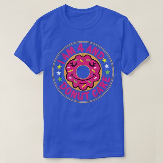 I Am 4 And Dout 気に Happy 4th Birthday Douts  Tシャツ (デザイン正面)