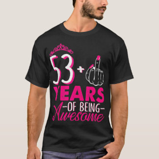 I am 53 Plus 1中指ピンククラウン53誕生 Tシャツ