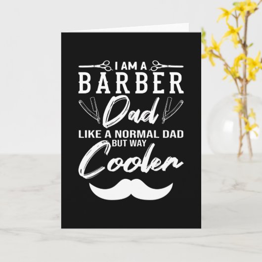 I Am A Barber Dad Barber Beard カード (黄色い花)