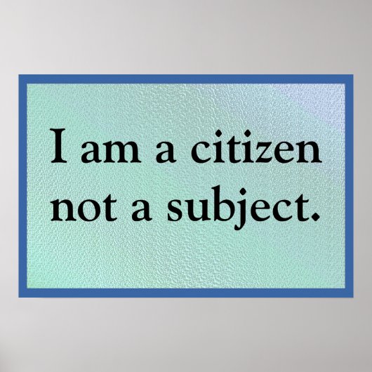 I Am A Citizen ポスター (正面)