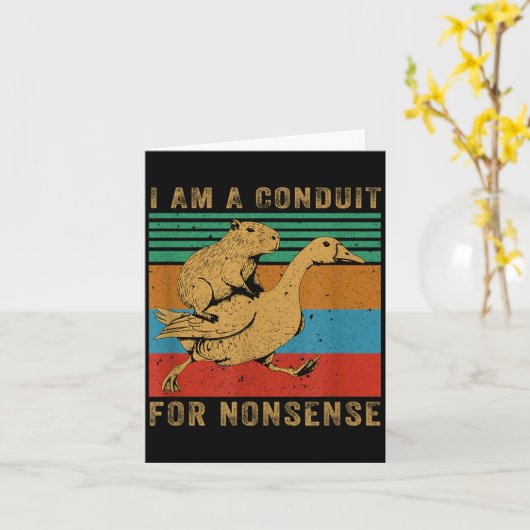 I Am A Conduit For Nonsense Capybara Goose  カード (黄色い花)