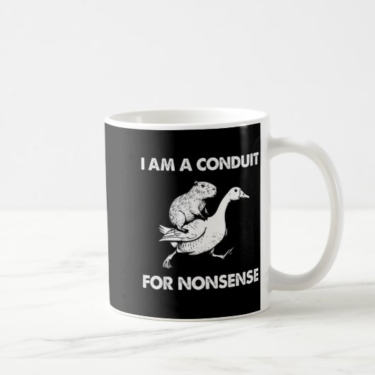 I Am A Conduit For Nonsense Capybara Goose Meme コーヒーマグカップ (右)