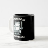 I Am a Conduit for Nonsense Funny Frog Sarcastic  ツートーンマグカップ (正面左)