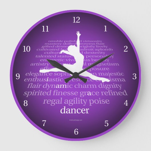 I Am A Dancer ラージ壁時計 (正面)