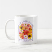 I Am a Daughter of the King Floral Affirmation コーヒーマグカップ (左)