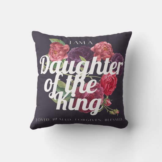 "I am a Daughter of the King" Pillow クッション (裏面)