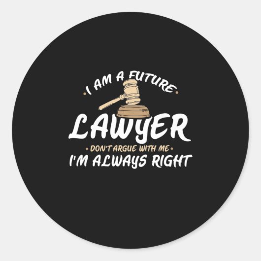 I Am A Future Lawyer ラウンドシール (正面)