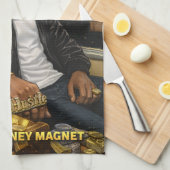 I AM A MONEY MAGNET KITCHEN TOWEL キッチンタオル (四つ折り)