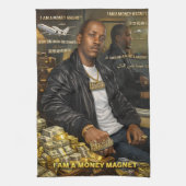 I AM A MONEY MAGNET KITCHEN TOWEL キッチンタオル (縦)