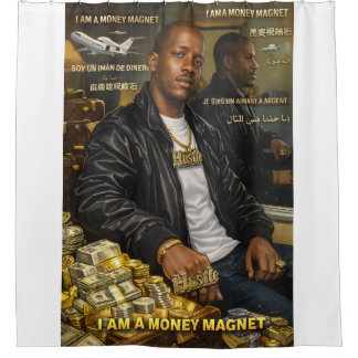 I AM A MONEY MAGNET SHOWER CURTAINS シャワーカーテン