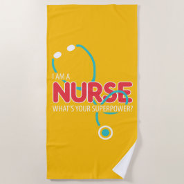 I am a Nurse ビーチタオル