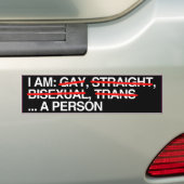I AM A PERSON.png バンパーステッカー (車上)