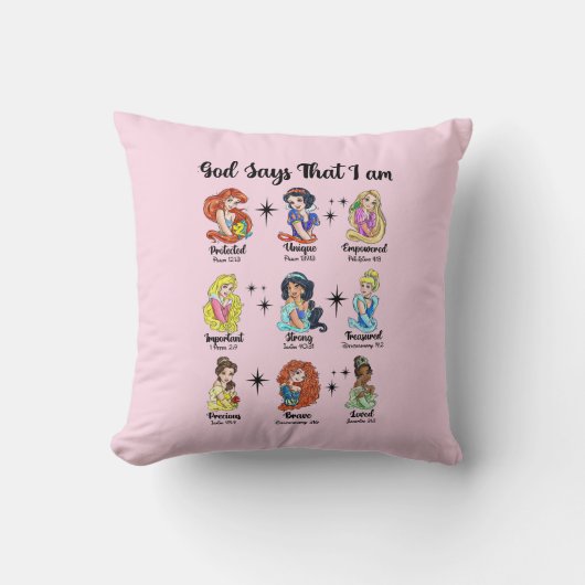 I am a princess King of Kings women's t-shirt クッション (正面)