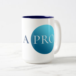 I AM A PRO | 大胆なミニマリストの青い円マグカップ ツートーンマグカップ