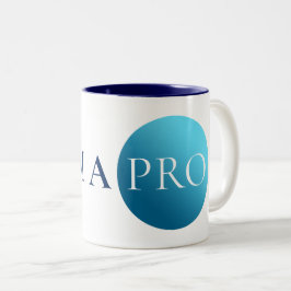 I AM A PRO | 大胆なミニマリストの青い円マグカップ ツートーンマグカップ