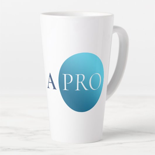I AM A PRO | Bold Minimalist Blue Circle Mug カフェラテマグ (右アングル)