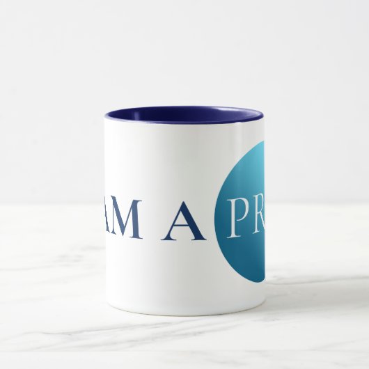 I AM A PRO | Bold Minimalist Blue Circle Mug マグカップ (中央)