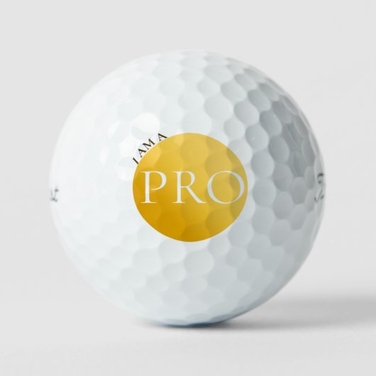 I AM A PRO | Custom Golden Golf Ball ゴルフボール (正面)