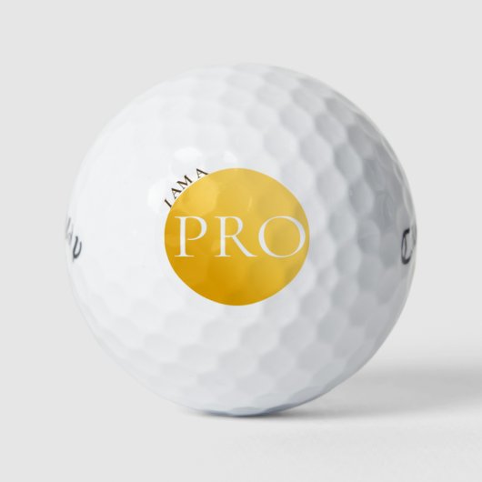 I AM A PRO | Custom Golden Golf Ball  ゴルフボール (正面)