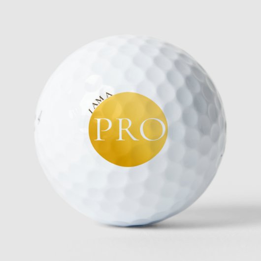 I AM A PRO - Custom Golden Golf Ball ゴルフボール (正面)