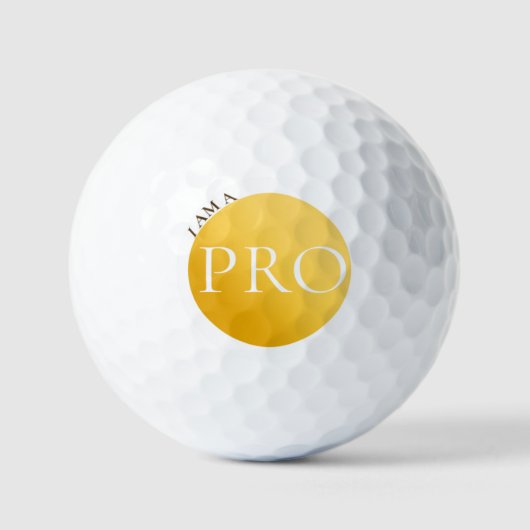 I AM A PRO | Custom Golden Golf Ball ゴルフボール (正面)