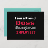 I am a Proud Boss of Freaking Awesome Employees 案内ポストカード (正面/裏面)