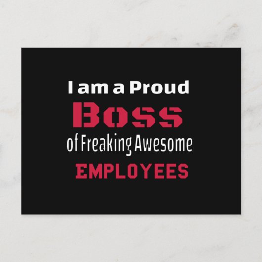 I am a Proud Boss of Freaking Awesome Employees 案内ポストカード (正面)