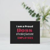 I am a Proud Boss of Freaking Awesome Employees 案内ポストカード (スタンド正面)