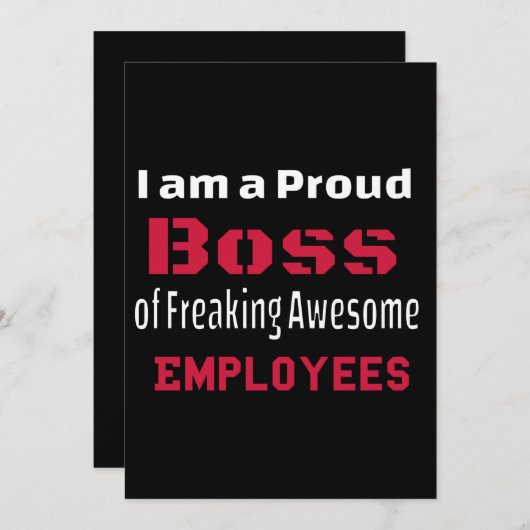 I am a Proud Boss of Freaking Awesome Employees 案内状 (正面/裏面)