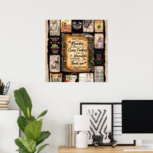 I Am A Reader Blanket, Book Lover Blanket, ポスター (ホームオフィス)