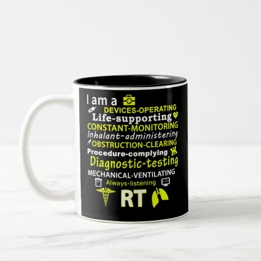I Am A Respiratory Therapist T Shirt ツートーンマグカップ (左)