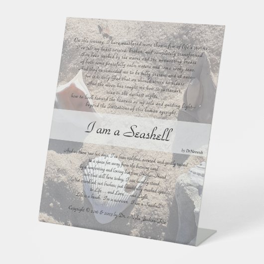 I am a Seashell - 10x12 Desk Stand v1.1 台座サイン (正面)
