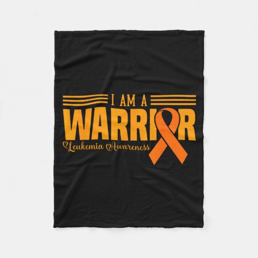I Am A Warrior Funny Leukemia Blood Cancer Awarene フリースブランケット (正面)