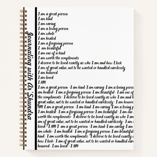 I AM AFFIRMATION Spiral Notebook ノートブック (正面)