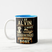 I Am Alvin. I Don't Stop When I'm Tired ツートーンマグカップ (左)