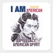 I am American (Man) - AAPI Legacy スクエアシール (正面)