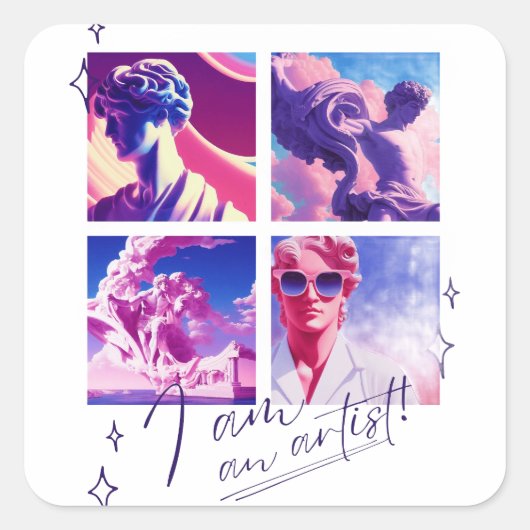 I am an artist スクエアシール (正面)