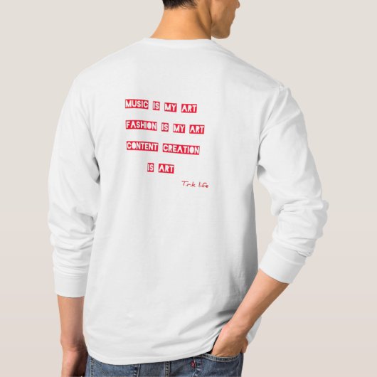 I AM ART Written Words ロゴ - T.R.K FASHION Tシャツ (裏面)