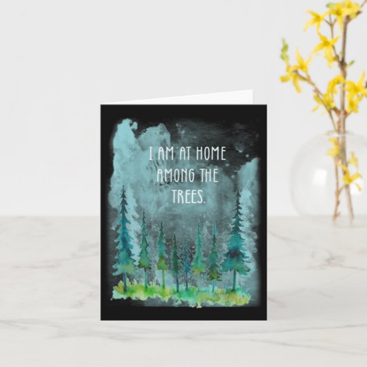 I Am At Home Among Trees Forest Camping Hiking Hip カード (黄色い花)