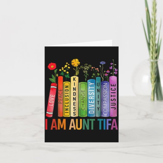 I Am Aunt Tifa Floral Flowers Aunt Tifa Funny Aunt カード (正面)